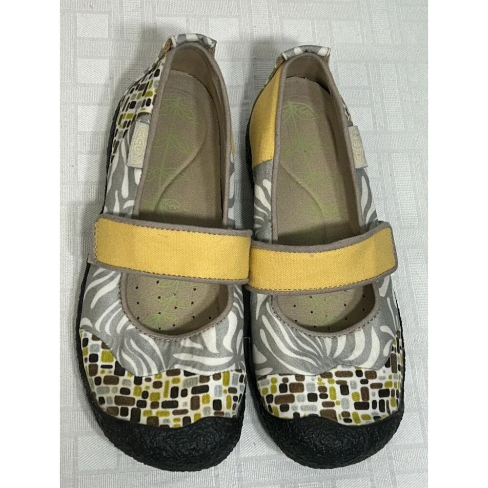 KEEN Mary Jane Harvest Mimosa Silver Zebra Loafer Flats Shoes Women's Size 9